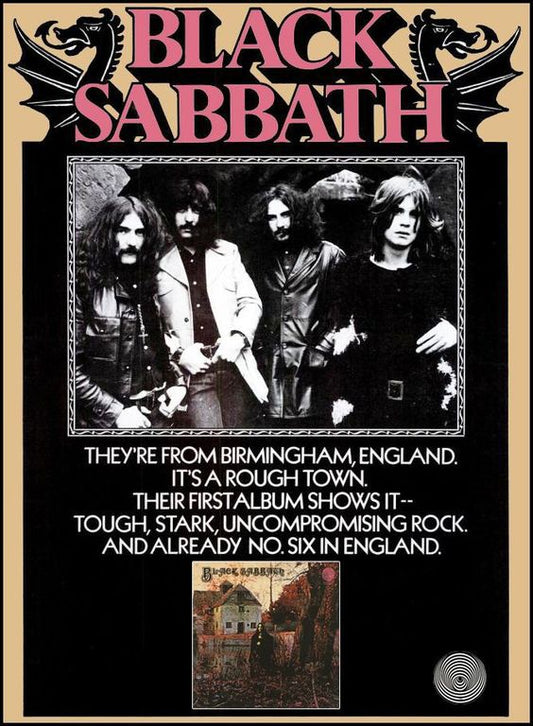 Concert poster with multiple size and finish options. Black Sabbath