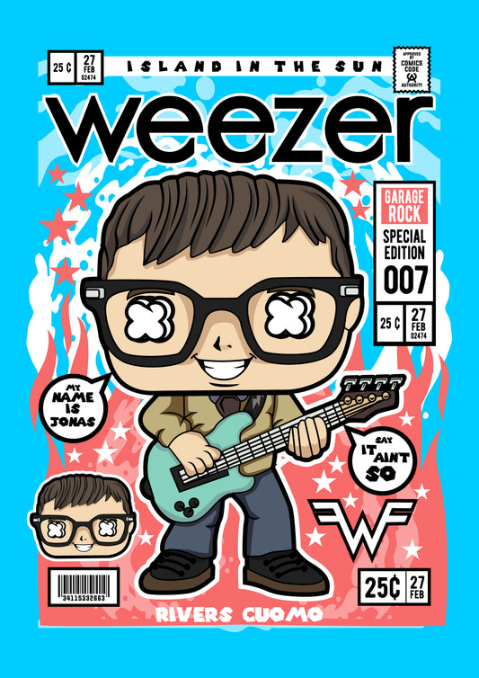 Funko Pop poster with multiple size and finish options. Weezer