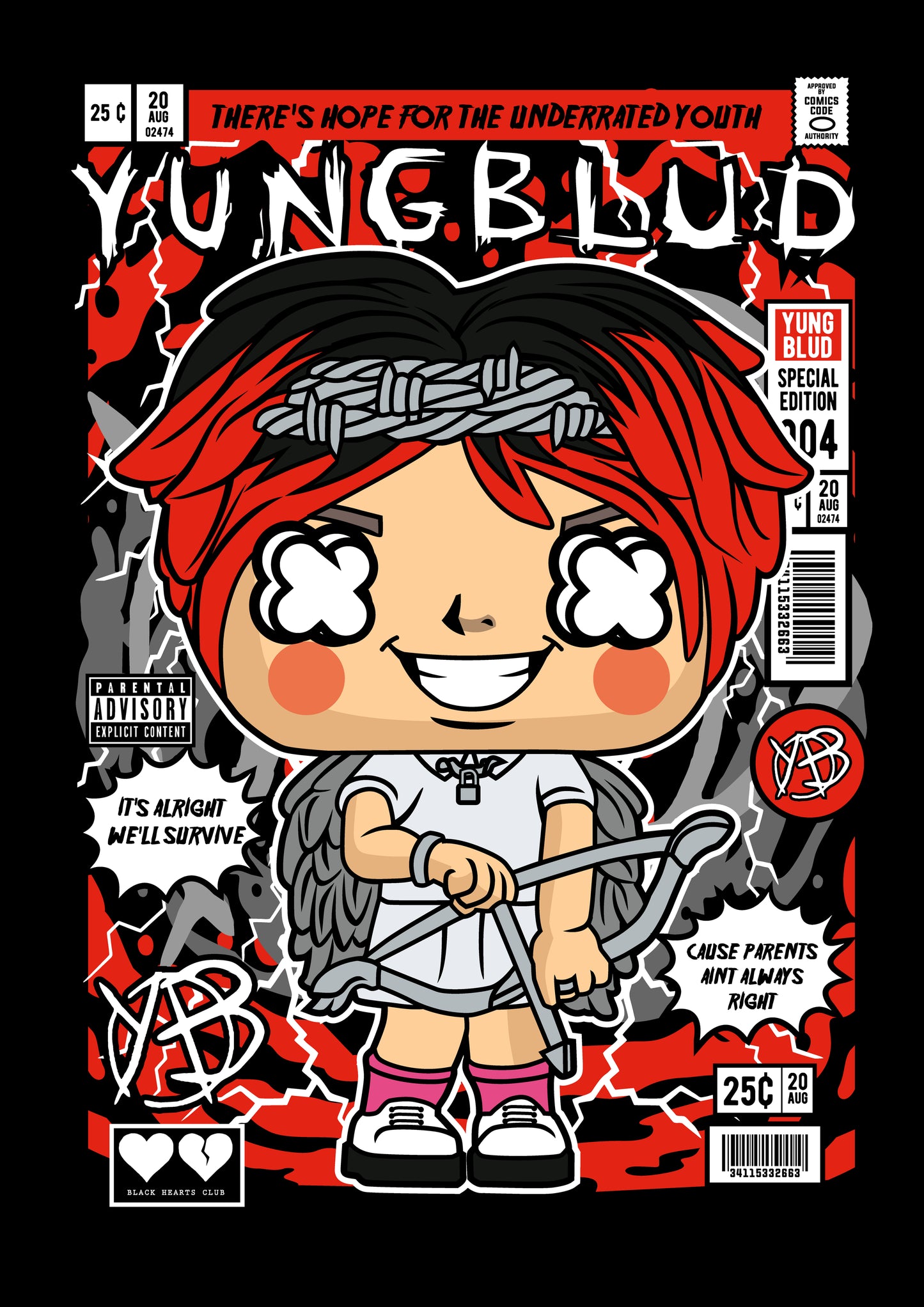 Funko Pop poster with multiple size and finish options. Yungblud