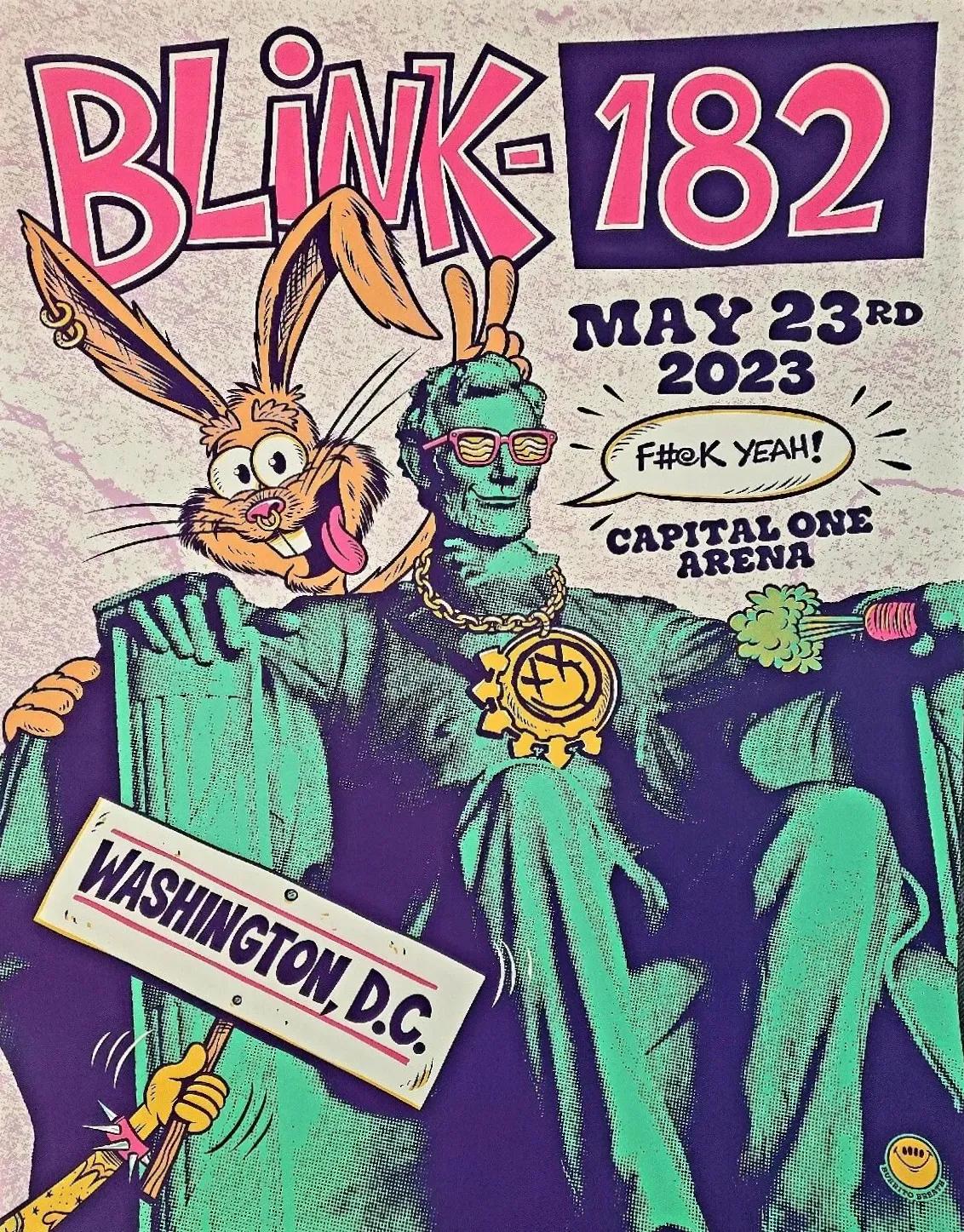 Concert poster with multiple size and finish options. Blink-182 Washington D.C.