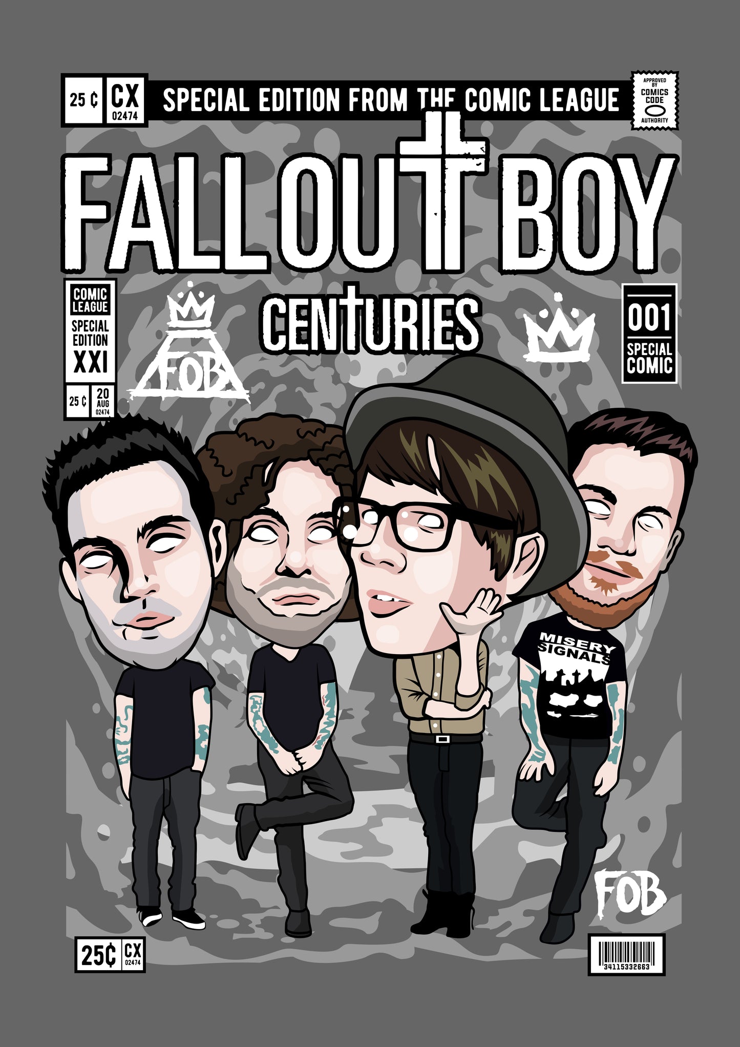 Funko Pop poster with multiple size and finish options. Fall Out Boy v2