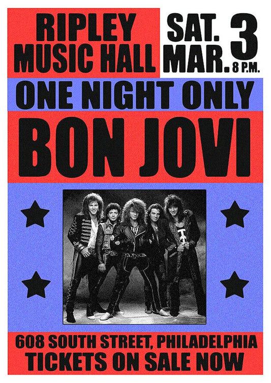 Concert poster with multiple size and finish options. Bon Jovi Philadelphia