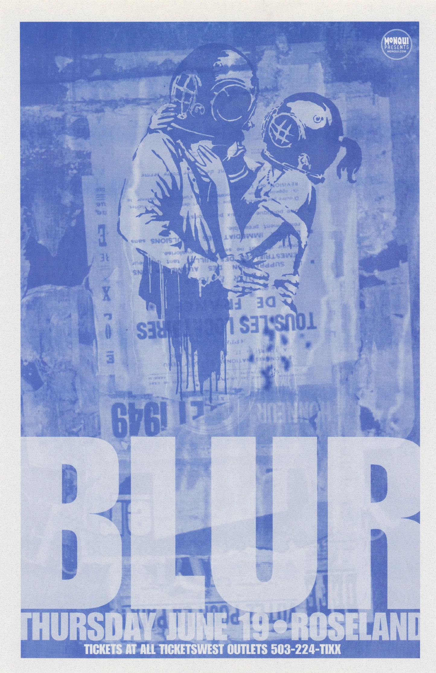 Concert poster with multiple size and finish options. Blur Roseland