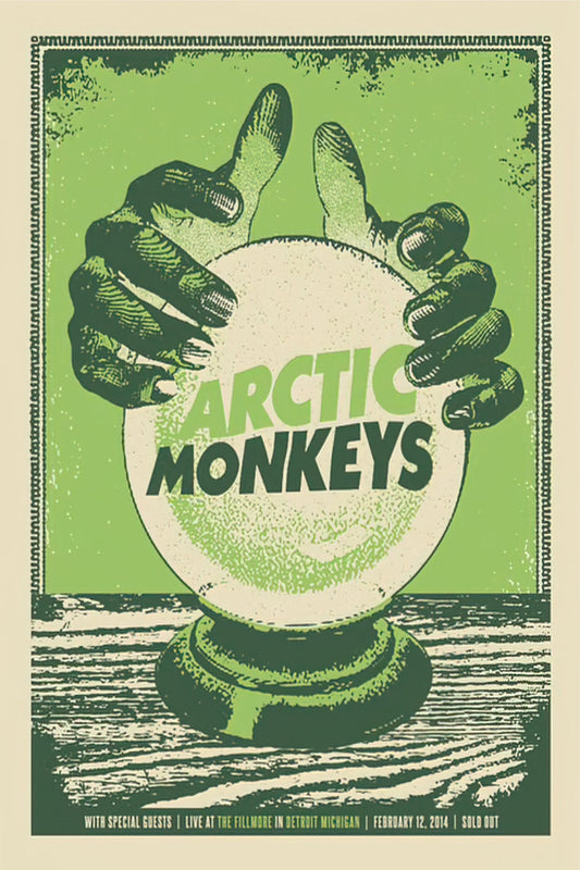 Concert poster with multiple size and finish options. Arctic Monkeys Detroit MI