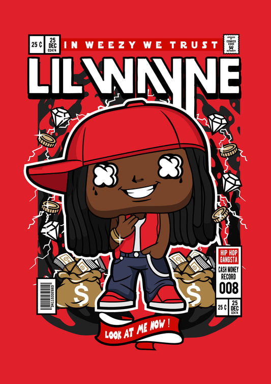Funko Pop poster with multiple size and finish options. Lil Wayne
