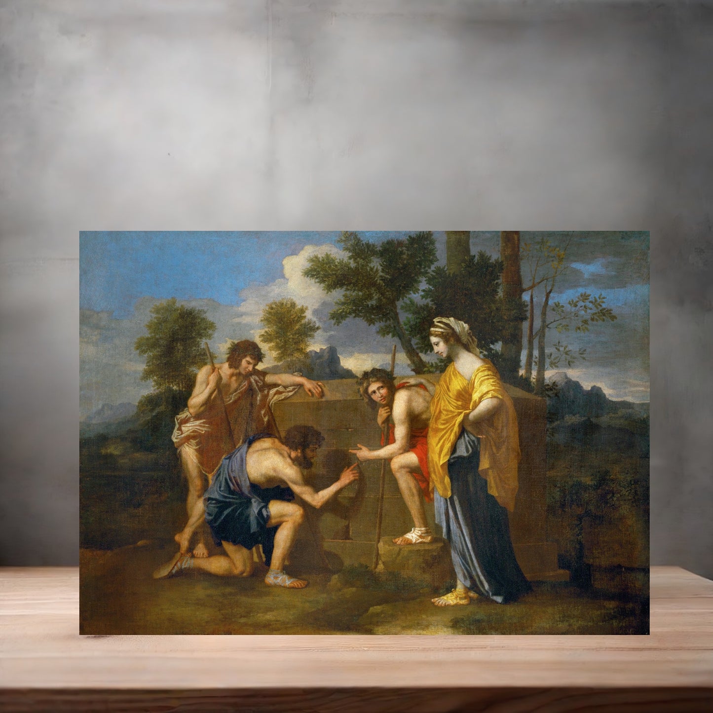 Museum painting poster with multiple size and finish options. Nicolas Poussin, the Shepherds of Arcadia