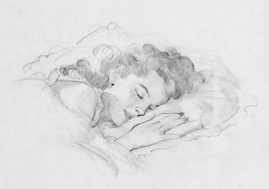 Gil Elvgren Pin-up girl sketch poster with multiple size and finish options. Sleeps like a Baby