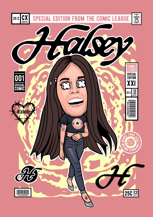Funko Pop poster with multiple size and finish options. Halsey