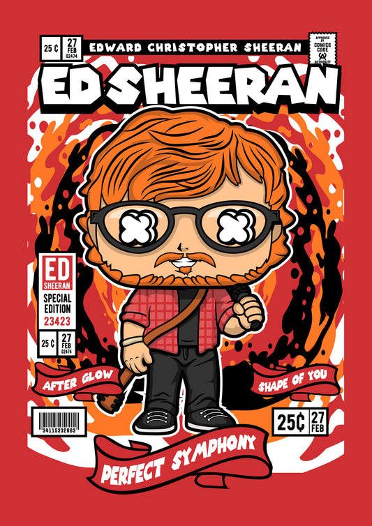 Funko Pop poster with multiple size and finish options. Ed Sheeran