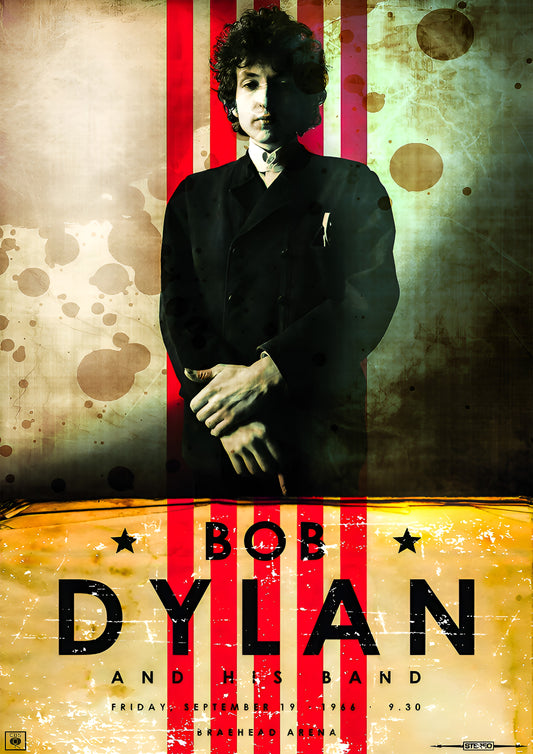 Concert poster with multiple size and finish options. Bob Dylan  Braehead Arena