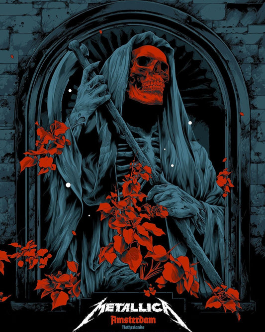 Metallica concert poster with multiple size and finish options. B5