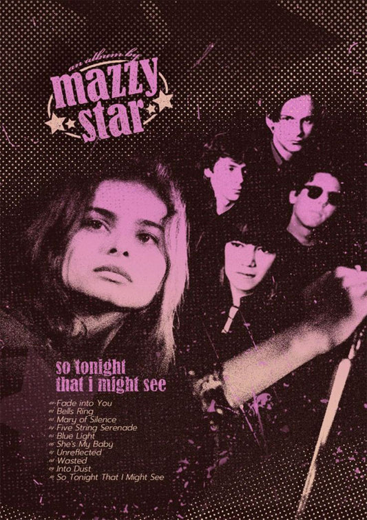 Concert poster with multiple size and finish options. Mazzy Star album