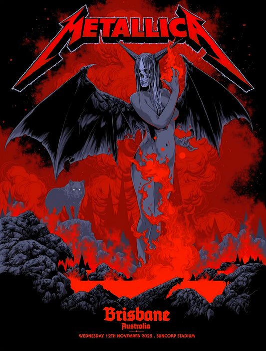 Metallica concert poster with multiple size and finish options. A3
