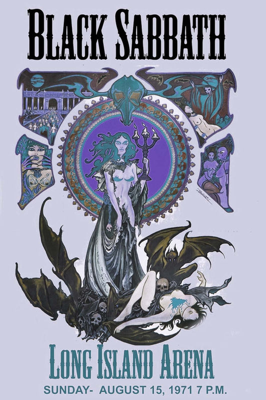 Concert poster with multiple size and finish options. Black Sabbath Long Island Arena