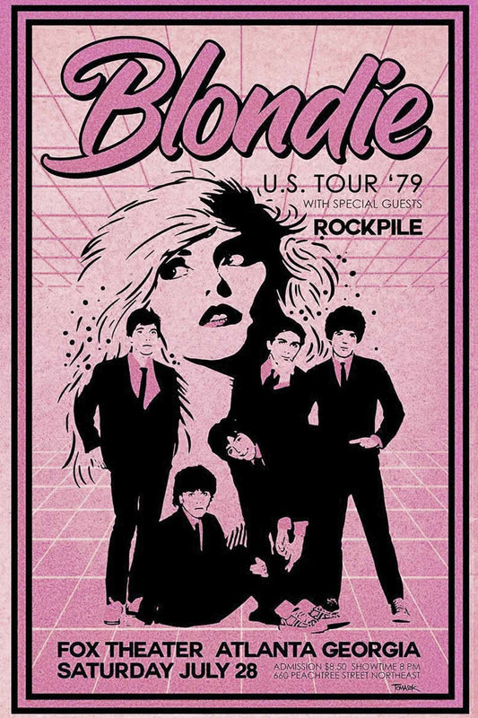 Concert poster with multiple size and finish options. Blondie 1979 US Tour