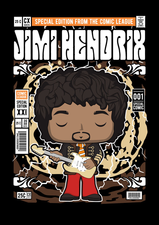 Funko Pop poster with multiple size and finish options. Jimi Hendrix