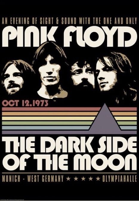 Concert poster with multiple size and finish options. Pink Floyd 1973 Dark Side Of The Moon