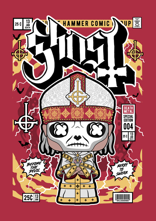 Funko Pop poster with multiple size and finish options. Ghost
