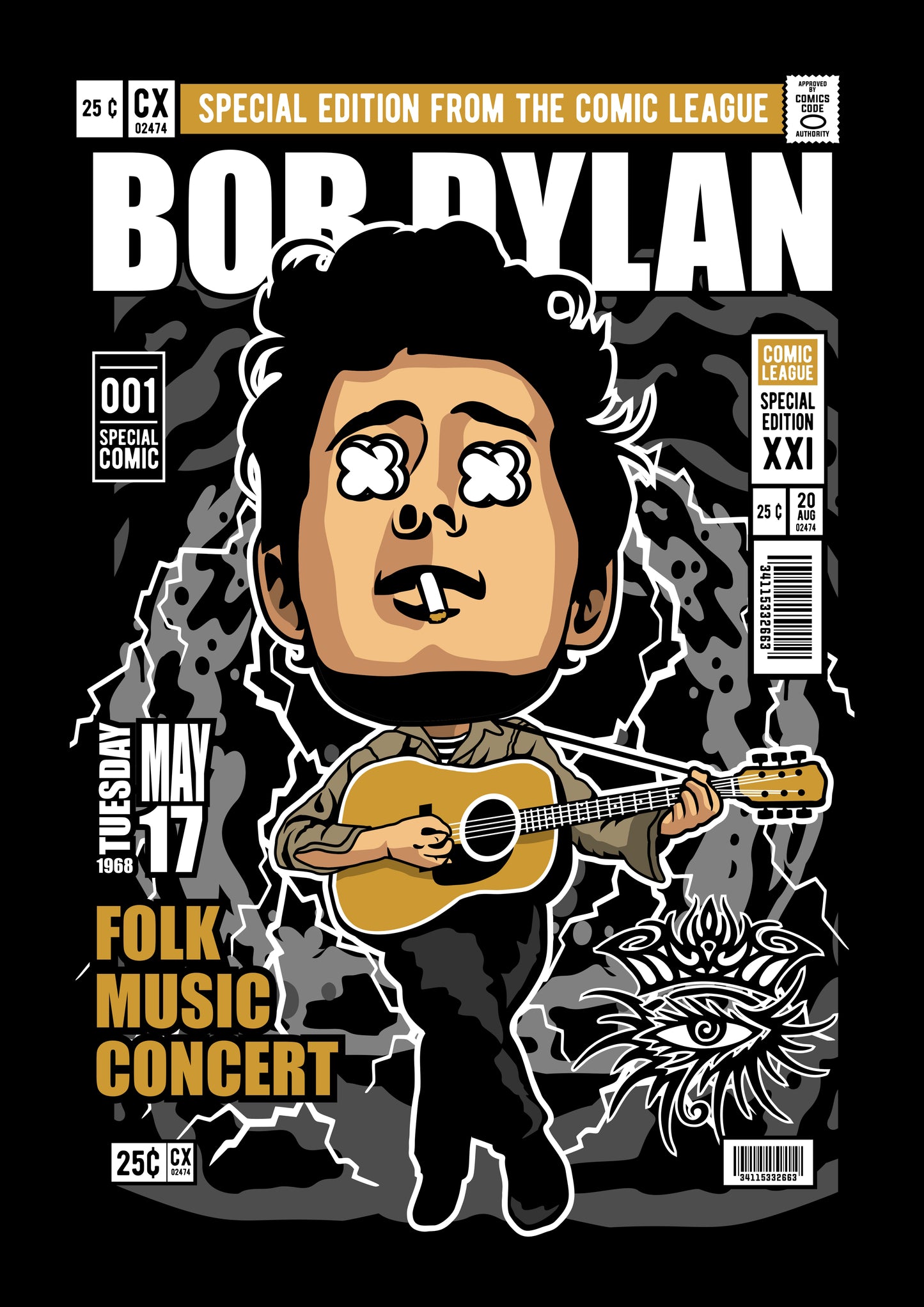 Funko Pop poster with multiple size and finish options. Bob Dylan