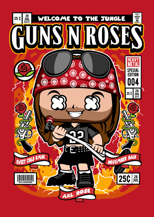 Funko Pop poster with multiple size and finish options. Guns N' Roses