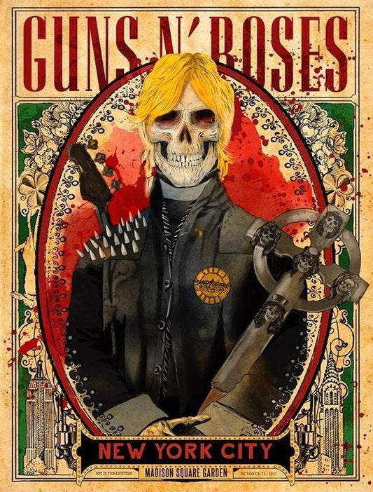 Concert poster with multiple size and finish options. Guns N' Roses Madison Square Garden
