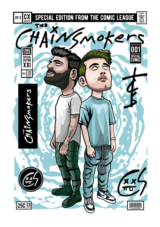 Funko Pop poster with multiple size and finish options. Chainsmokers