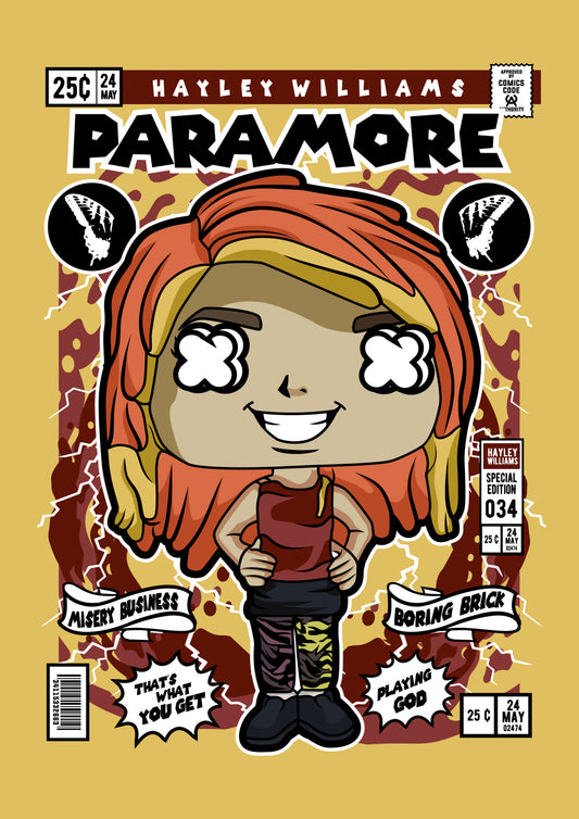 Funko Pop poster with multiple size and finish options. Paramore