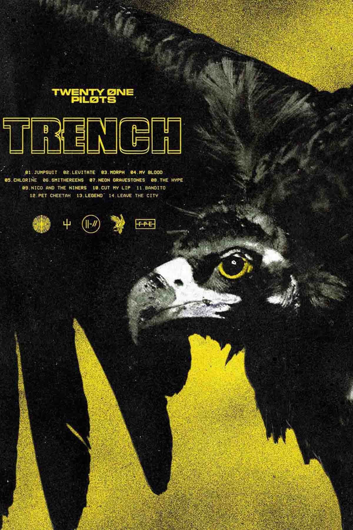 Concert poster with multiple size and finish options. Twenty One Pilots Trench