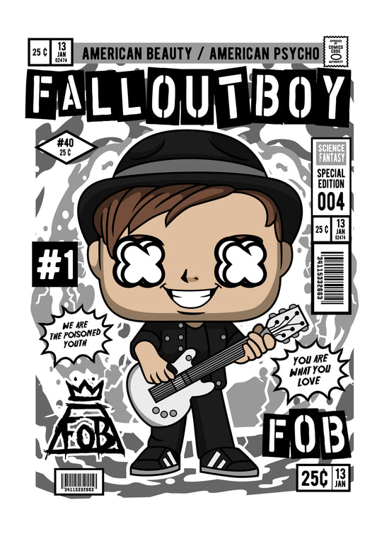 Funko Pop poster with multiple size and finish options. Fall Out Boy