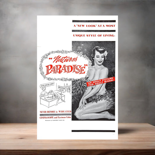 Adult Film movie poster with multiple size and finish options. Nature's Paradise