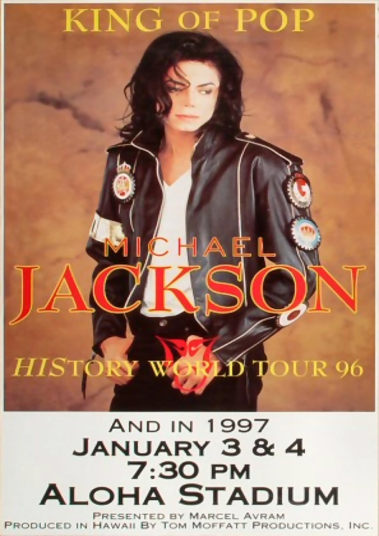 Concert poster with multiple size and finish options. Michael Jackson 96 World Tour