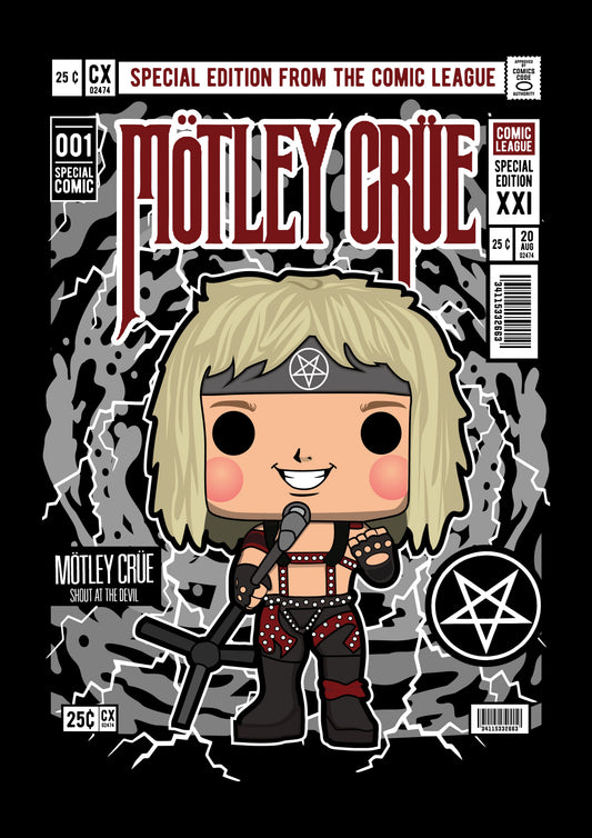 Funko Pop poster with multiple size and finish options. Motley Crue