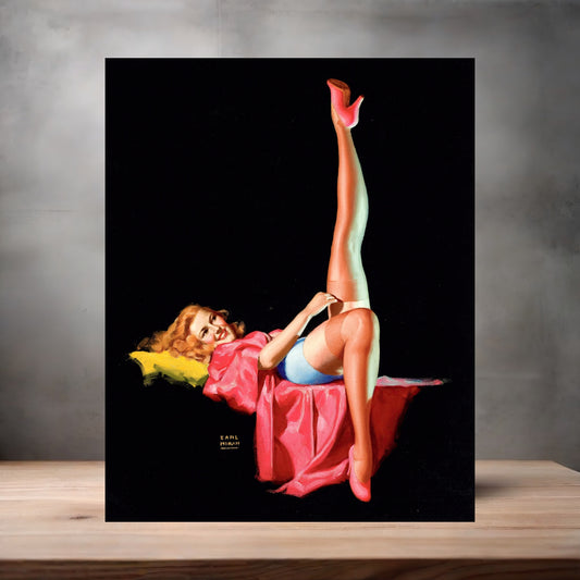 Earl Moran Pin-up girl poster with multiple size and finish options. Stocking up on sugar
