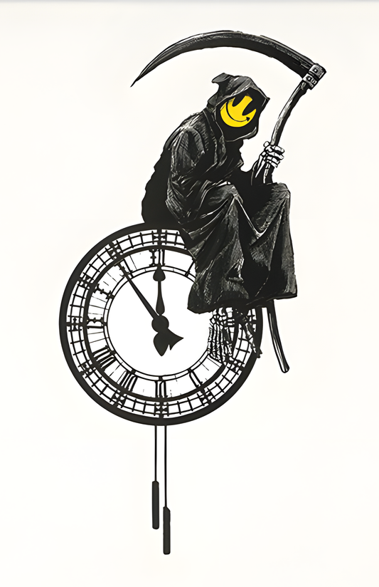 Banksy Art poster with multiple size and finish options. Grin Reaper